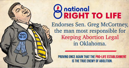 National Right to Life Endorses Greg McCortney, the Senator Who Kept Abortion Legal in Oklahoma